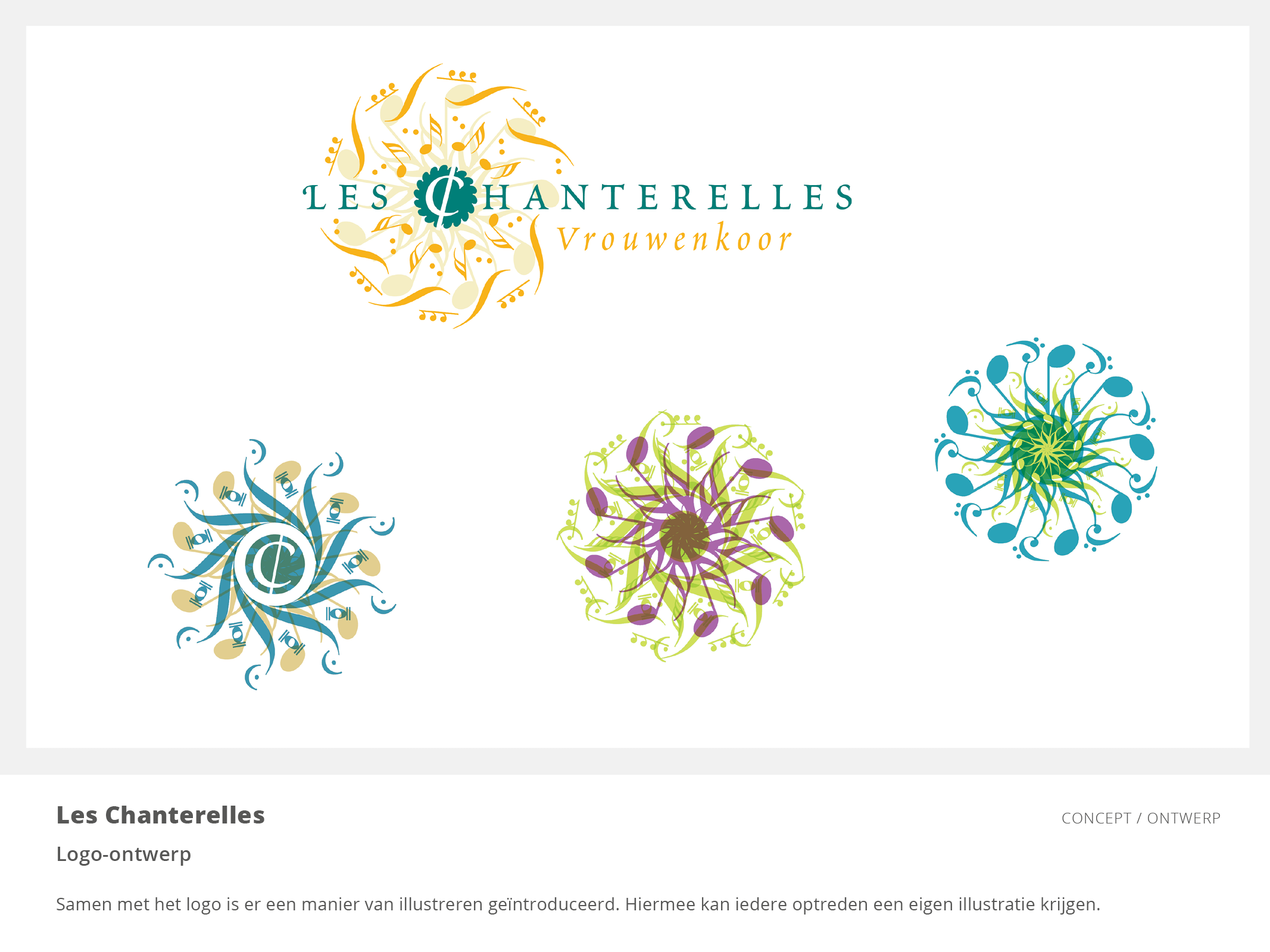 03-Les Chanterelles logo-voorstel Portfolio Grafisch ontwerpbureau Studio Thijssen